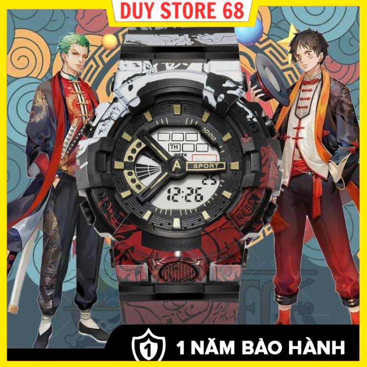 Đồng Hồ LED Thể Thao Chống Nước Hình Nhân Vật Trong Phim One Piece