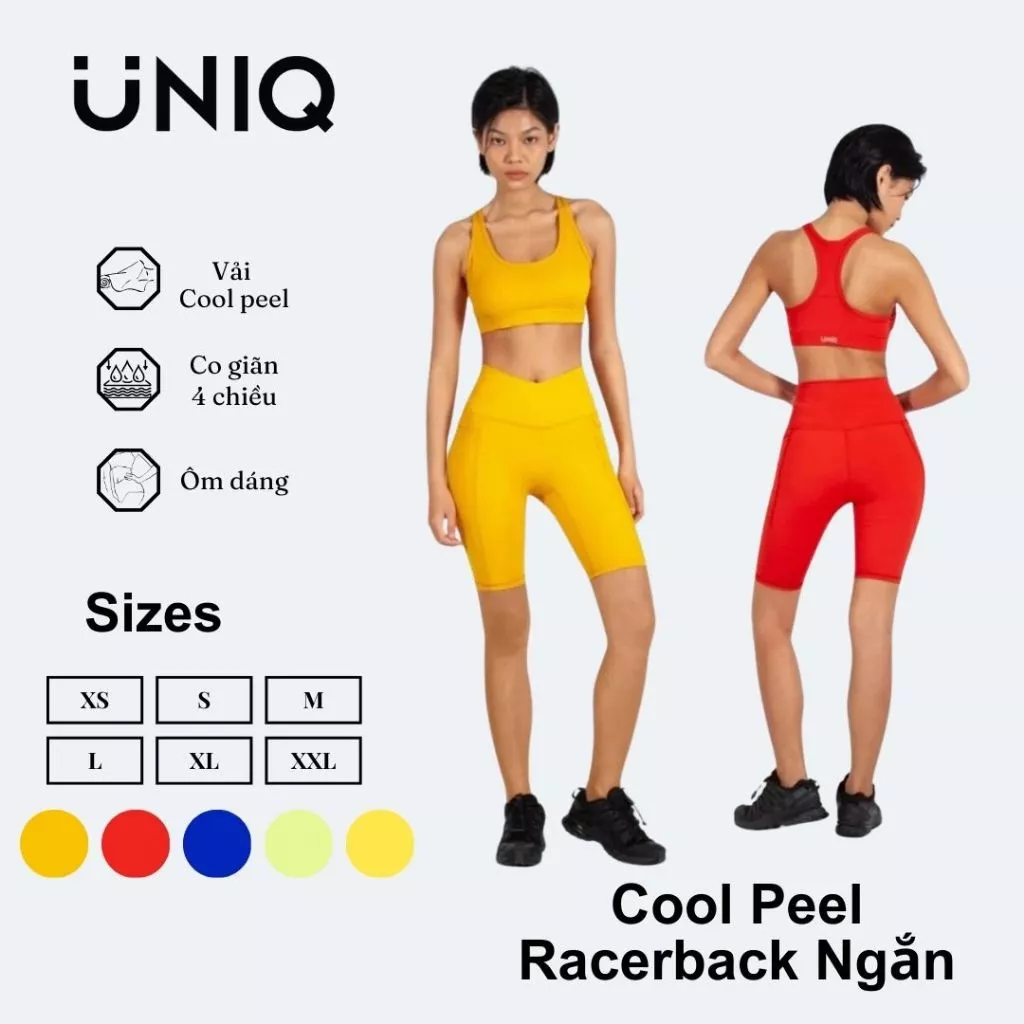 Bộ Đồ Tập Gym Yoga Nữ UNIQ Cool Peel - Áo Racerback & Quần Legging Đùi