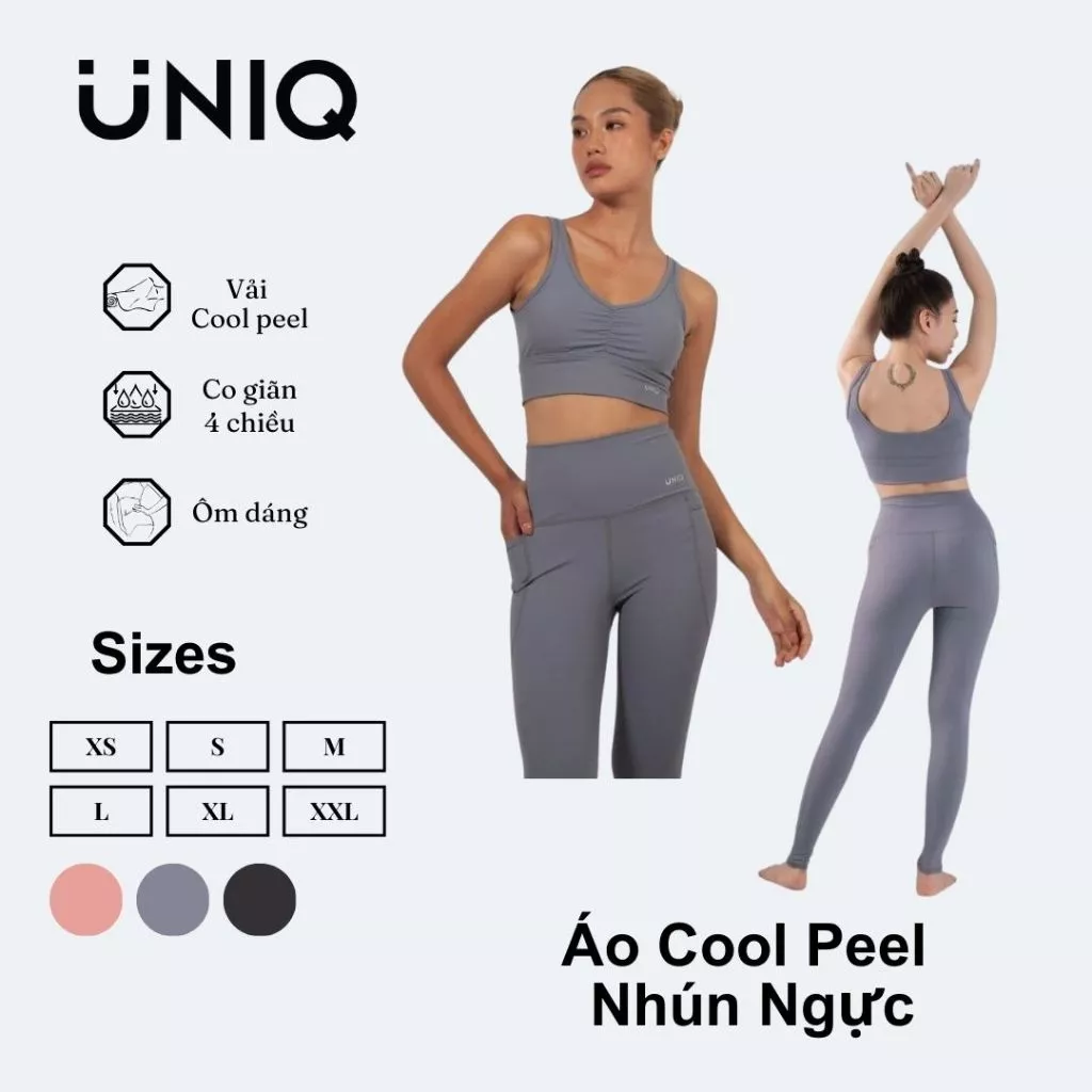 Áo Tập Gym Yoga Nữ UNIQ Cool Peel Nhún Ngực