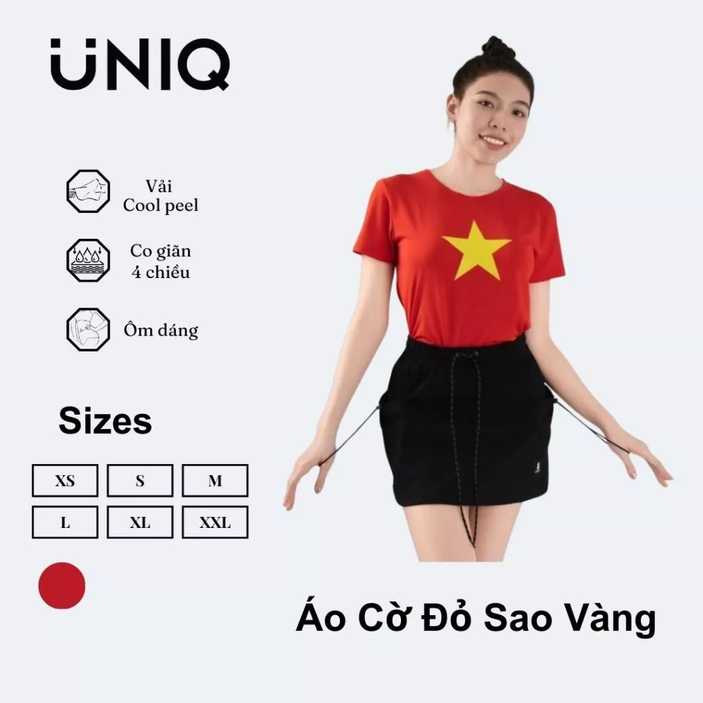 Áo Phông Nữ UNIQ Cờ Đỏ Sao Vàng