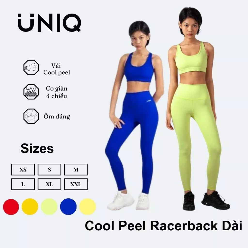 Bộ Đồ Tập Gym Yoga Nữ UNIQ Cool Peel - Áo Racerback & Quần Legging Dài