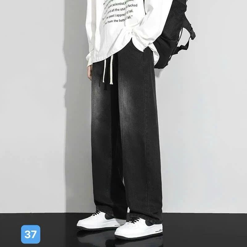 Quần baggy jean nam ống rộng có túi màu đen wash xám nhạt trơn cao cấp - BGN37 chất bò dãn nhẹ from dán chuẩn