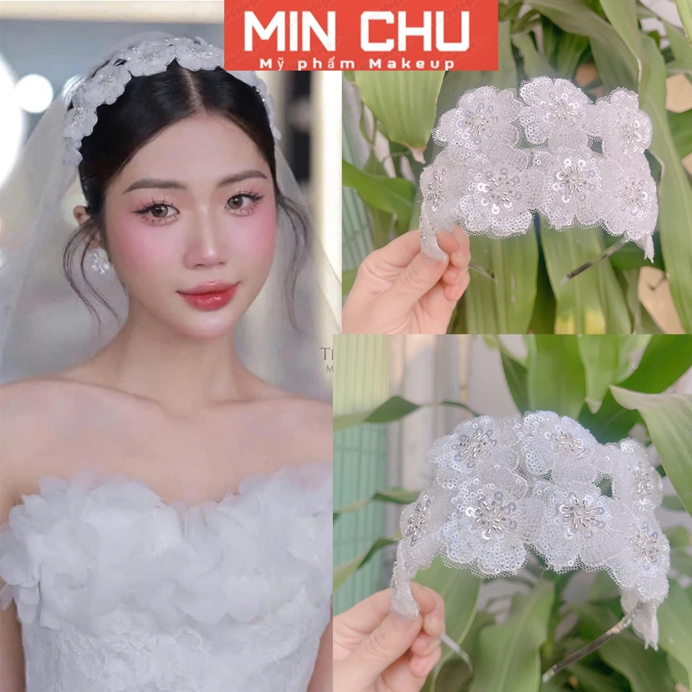 Cài Bờm Cô Dâu Trắng Lấp Lánh Giá Tại Xưởng
