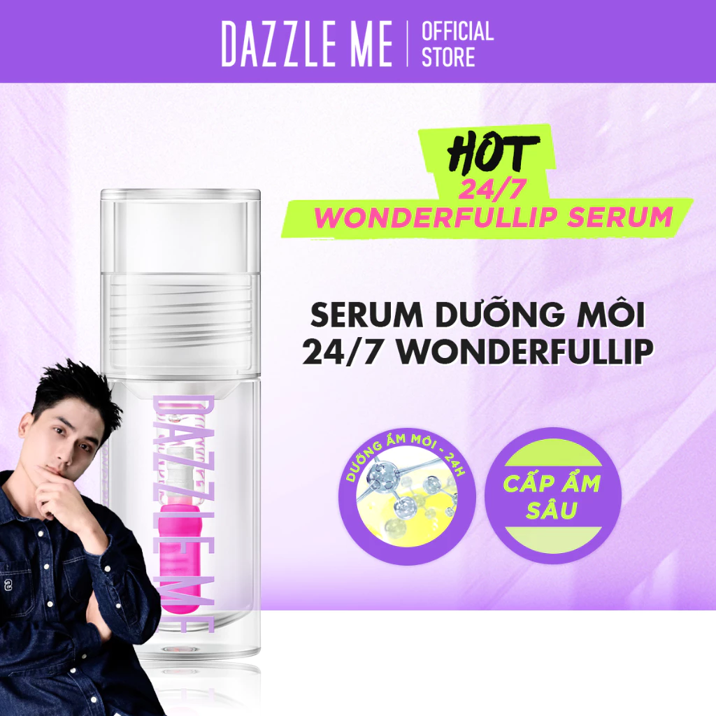 Son Dưỡng môi DAZZLE ME Serum Dưỡng Môi Lip Serum 24/7 Dưỡng Ẩm, Làm Mềm Môi Wonderfullip Serum 2g
