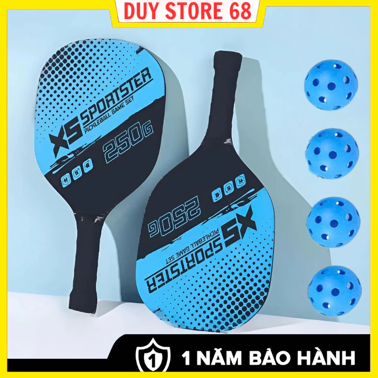 Bộ 2 Vợt Chơi Bóng Pickleball Siêu Nhẹ Cầm Nắm Chắc Chắn Kèm Túi Đựng 4 Quả Bóng cao cấp