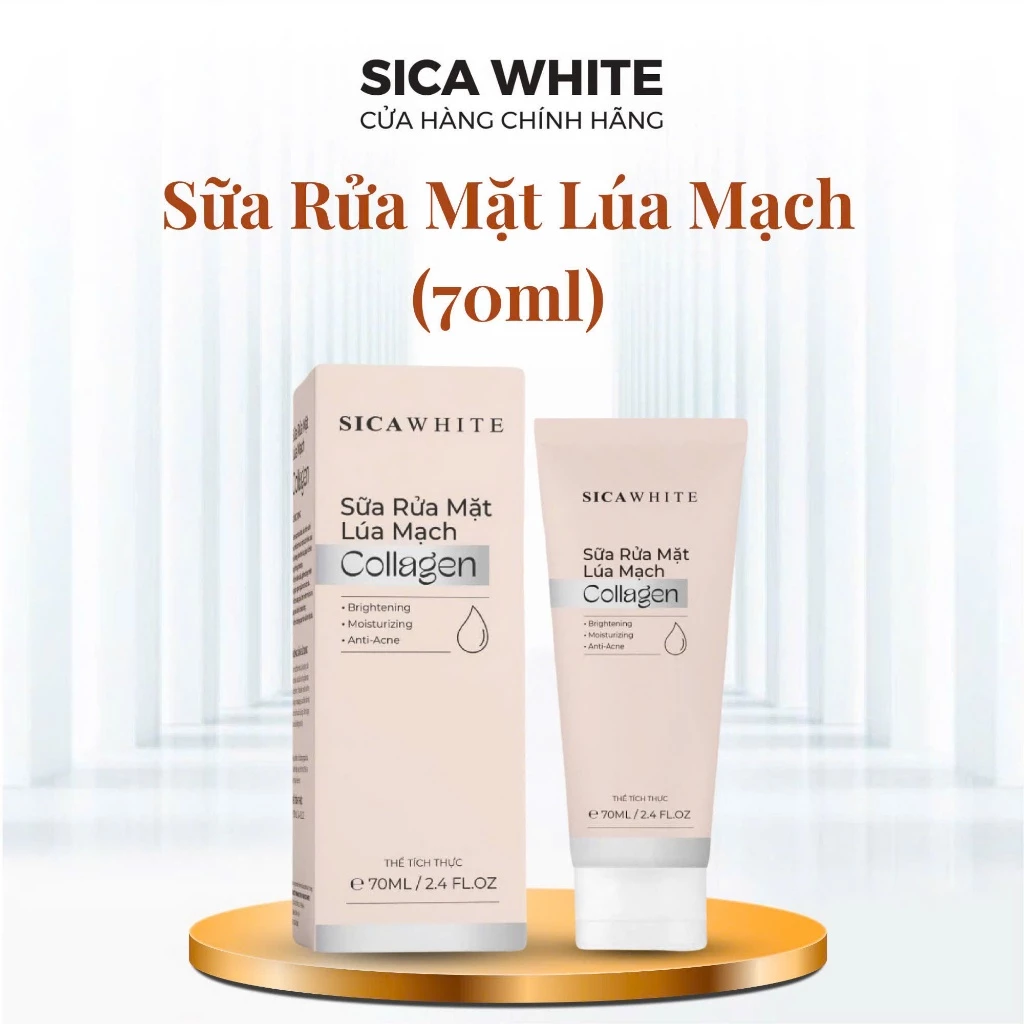 Sữa Rửa Mặt Lúa Mạch Sica White 70ml, Hỗ Trợ Làm Sạch, Sáng Da, Kiềm Dầu - SICA WHITE