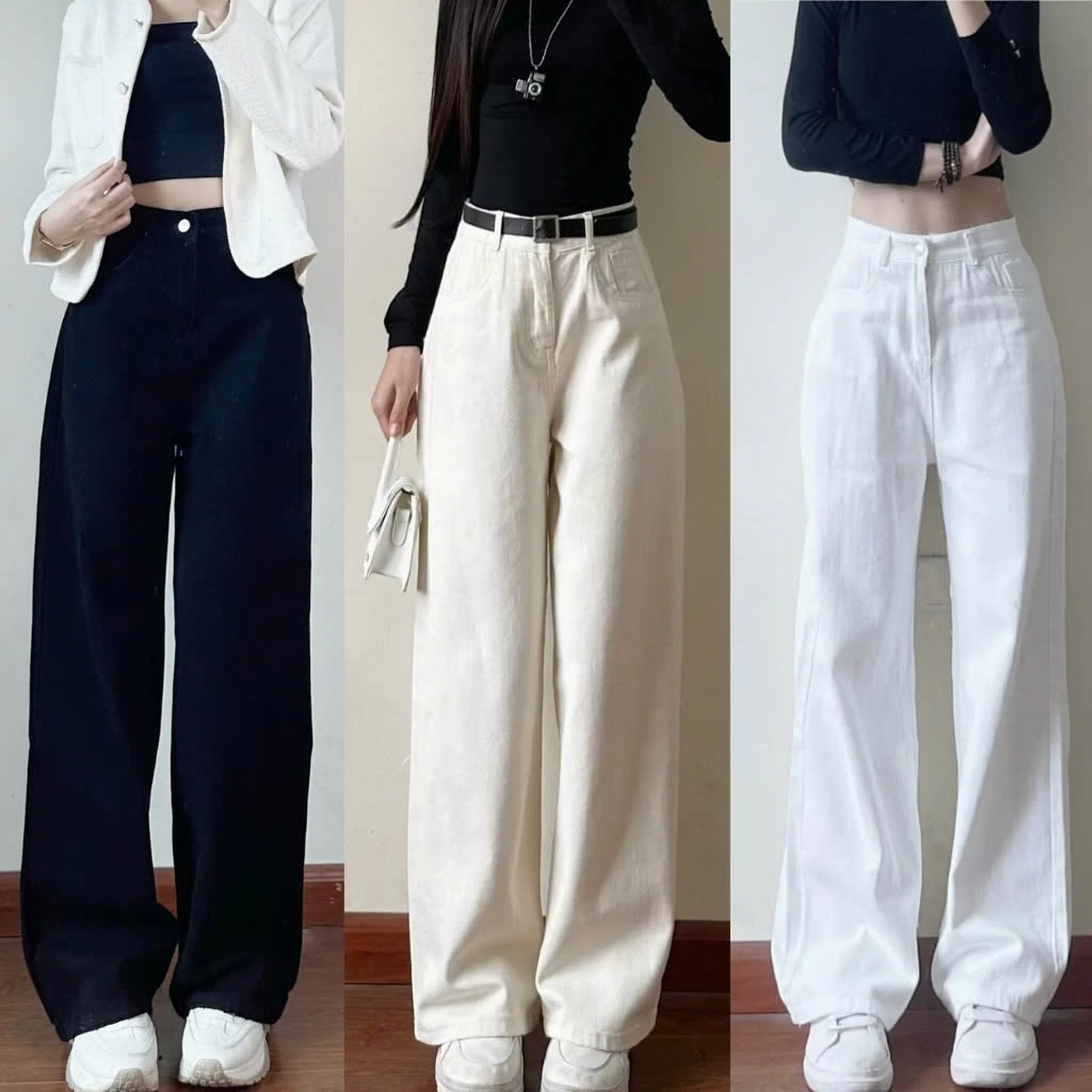 Quần Jeans Ống Suông RetroStyle Nhiều Màu Tôn Dáng Back to School Quần Đi Học Đi Làm