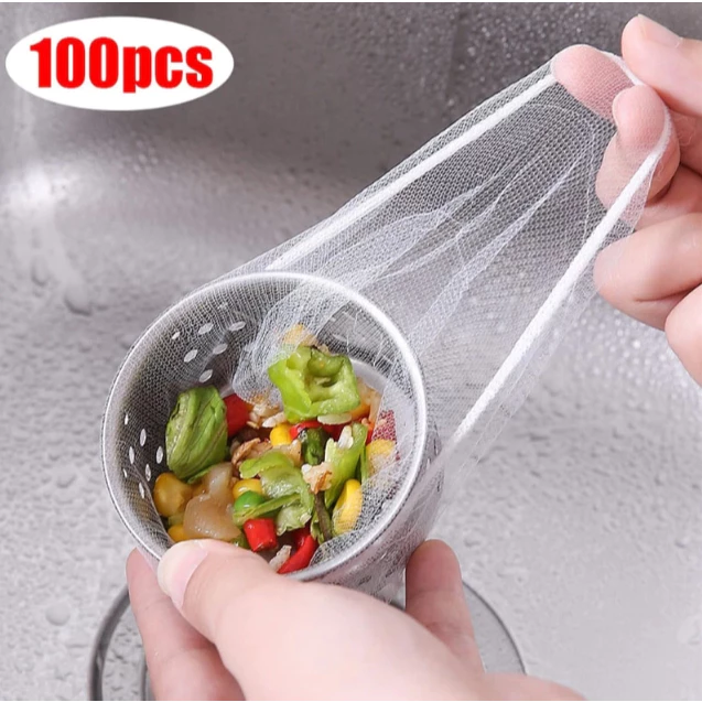 Combo 100 túi lọc rác bồn rửa chén bát, túi lưới lọc rác chậu rửa bát, bọc đựng rác bồn rửa bát tiện lợi