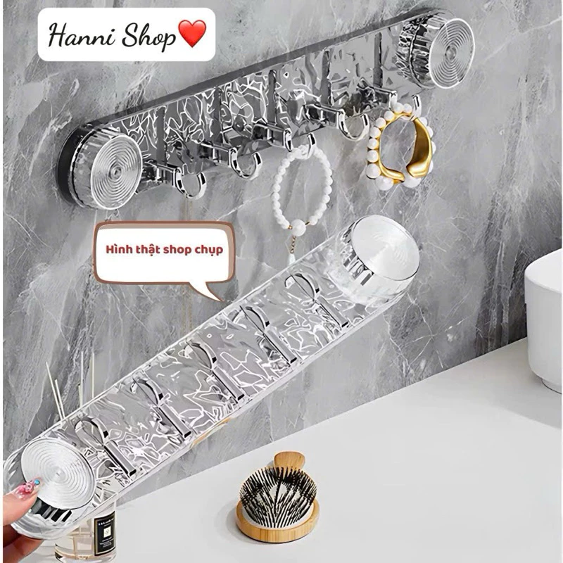 Móc treo đồ hút chân không đa năng nhà tắm, nhà bếp, Móc treo tường chịu lực tốt không cần khoan