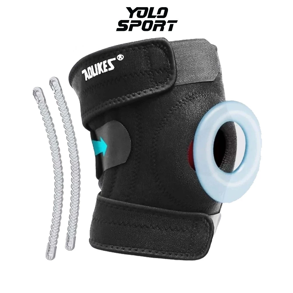 Bó Gối Có Lò Xo 3 Đai Bảo Vệ Đầu Gối A-7618 Quấn Dán Trợ Lực Thể Thao Tập Gym Chạy Bộ Bóng Đá Thể Dục Leo Núâ