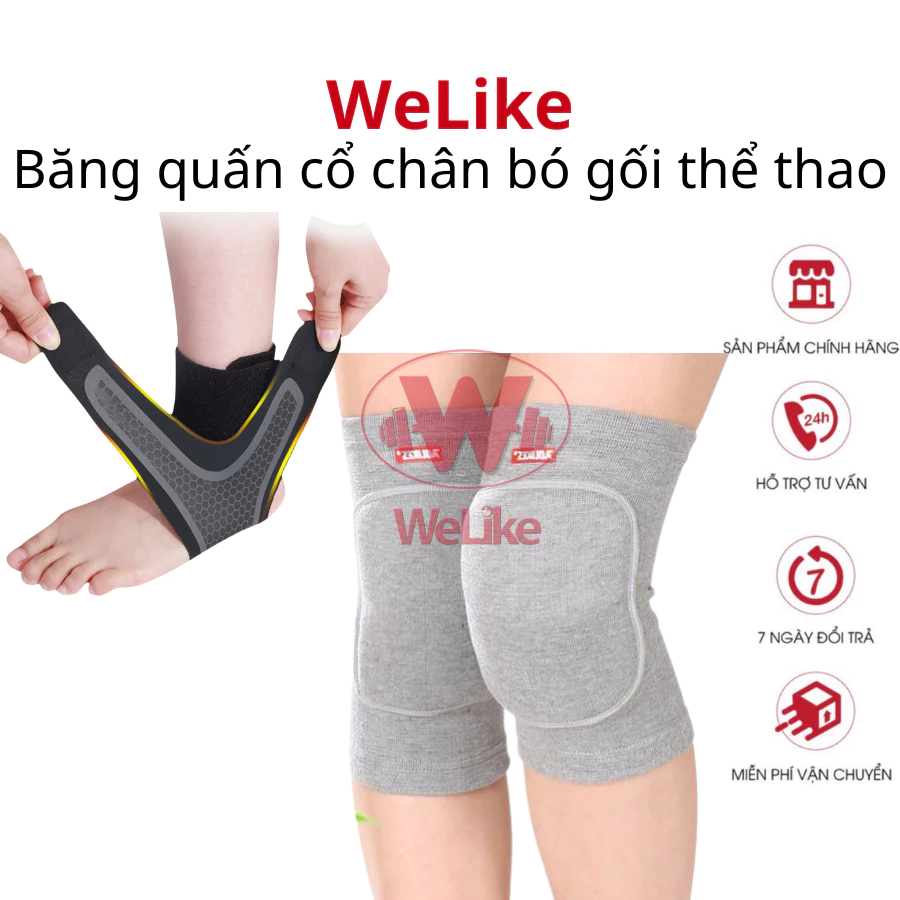 [XẢ HÀNG]Băng quấn cổ chân thể thao Welike Cuốn cổ chân bó gối băng đầu bảo vệ cơ thể đá bóng chạy bộ đạp xe bóng chuyền
