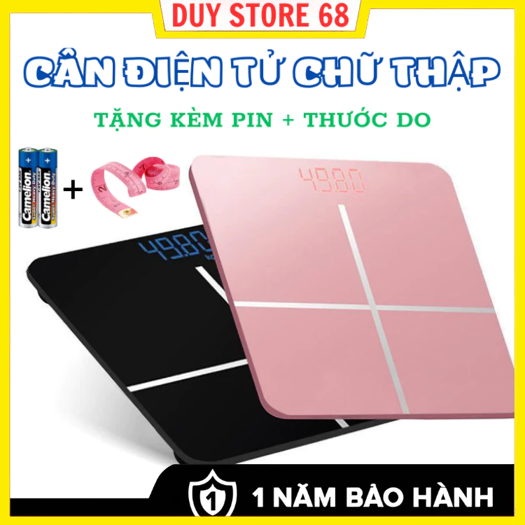 Cân Điện Tử Sức Khỏe Thông Minh – Cân Sức Khỏe Chữ Thập Kính Cường Lực