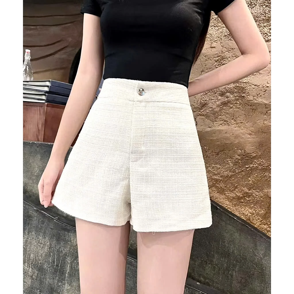 Quần Sooc Dạ Blinh 2 Lớp Phối Nhũ Cạp Cao Tôn Dáng Women V244
