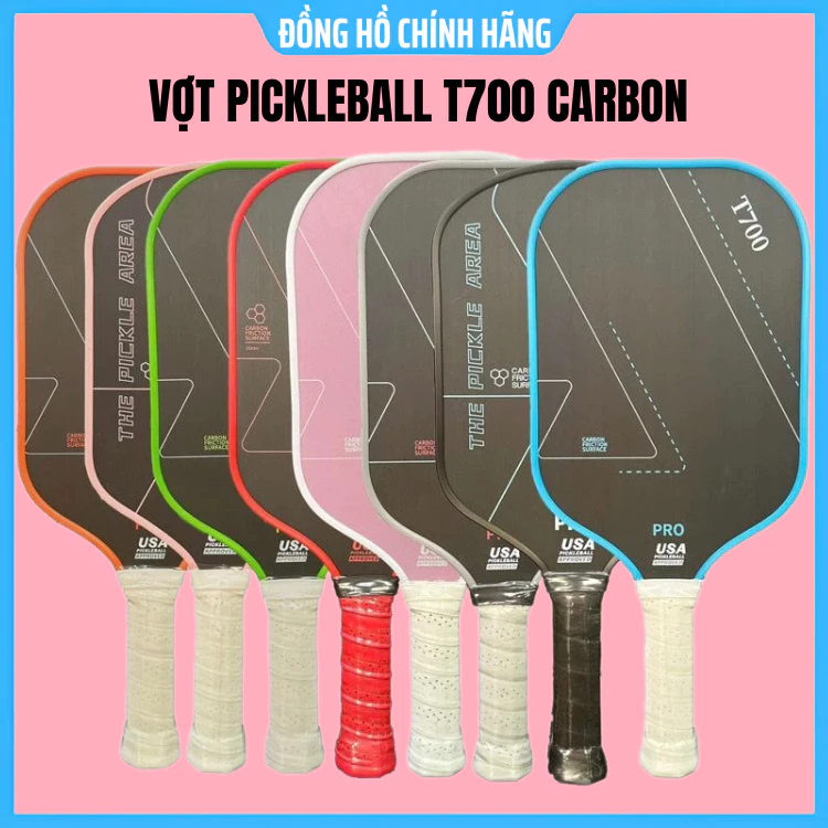 [ Bản PRO] Vợt Pickleball Carbon T700 Pro mặt vợt phủ carbon khối lượng siêu nhẹ mặt nhám bám bóng