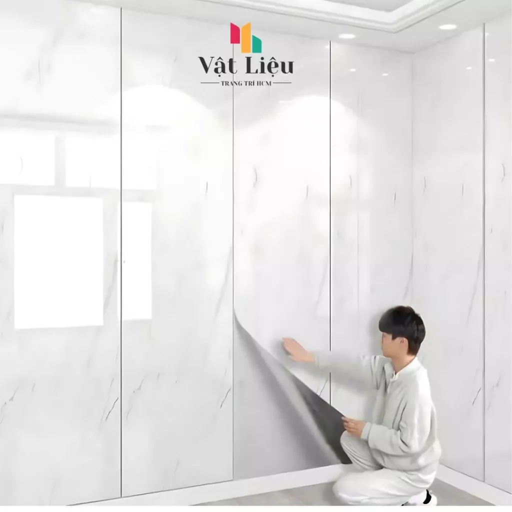 COMBO 15/14/13/12/11 Cuộn xốp dán tường vân đá phủ pvc khổ lớn 3 mét , rộng 60 cm sẵn keo tráng nhôm
