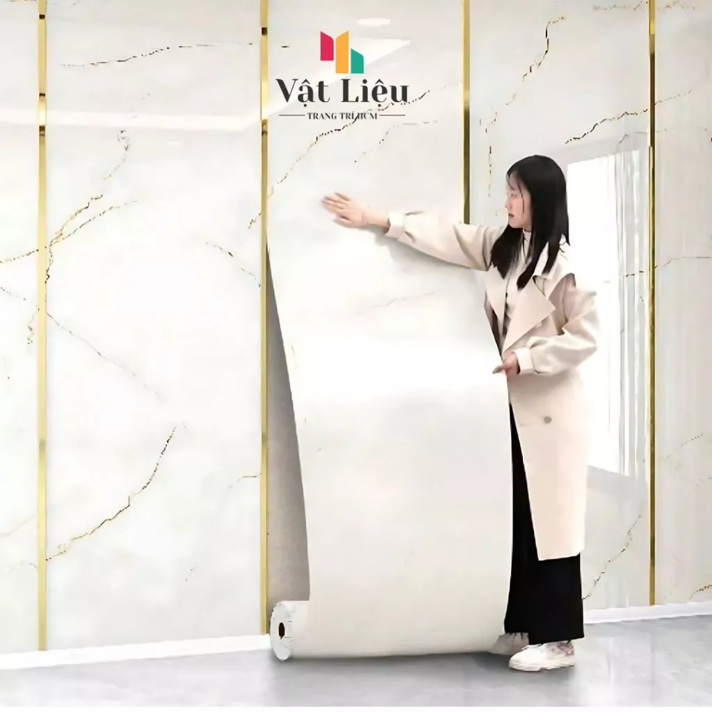 Cuộn Xốp PVC vân đá hoa cương thach anh sẵn keo tự dính, siêu đẹp khổ 0.6m*3m chống nước