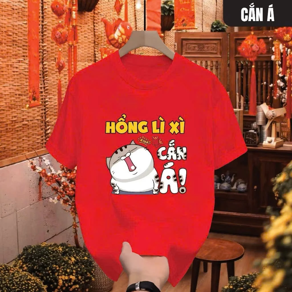 Áo thun tết 2026 mẫu gia đình là số 1 chất thun cotton mềm mịn thoáng mát