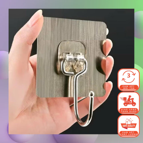 [Tặng Thêm 10 Cái] Sét 20 Móc Dán Tường Inox 304, Chịu Lực Tốt, Bám Dính Chắc Không Khoan Đục móc treo Treo Tường