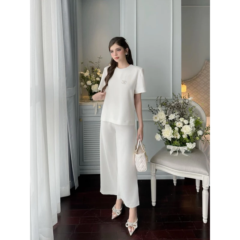 Mina Pant - Quần xuông trượt mềm màu trắng DTM