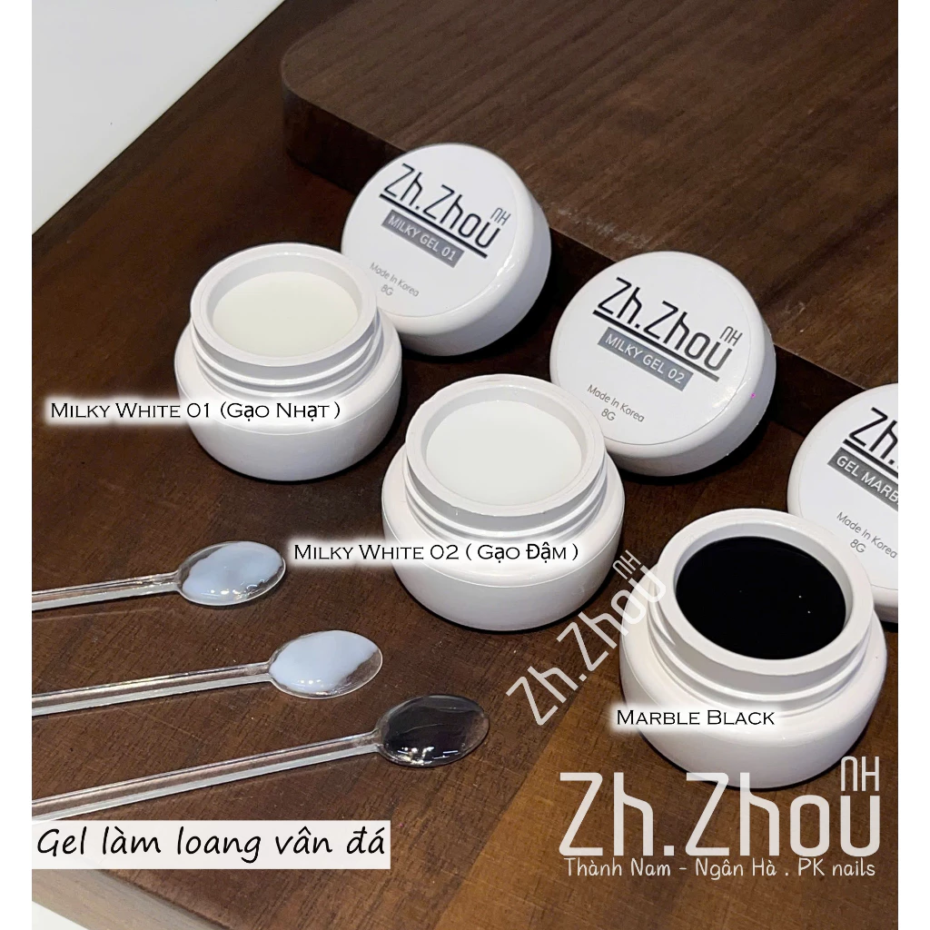 gel milky white chuyên tán vân đá, Gel gạo làm loang vân đá, gel mixing,gel loang đen, phụ kiện nail chính hãng