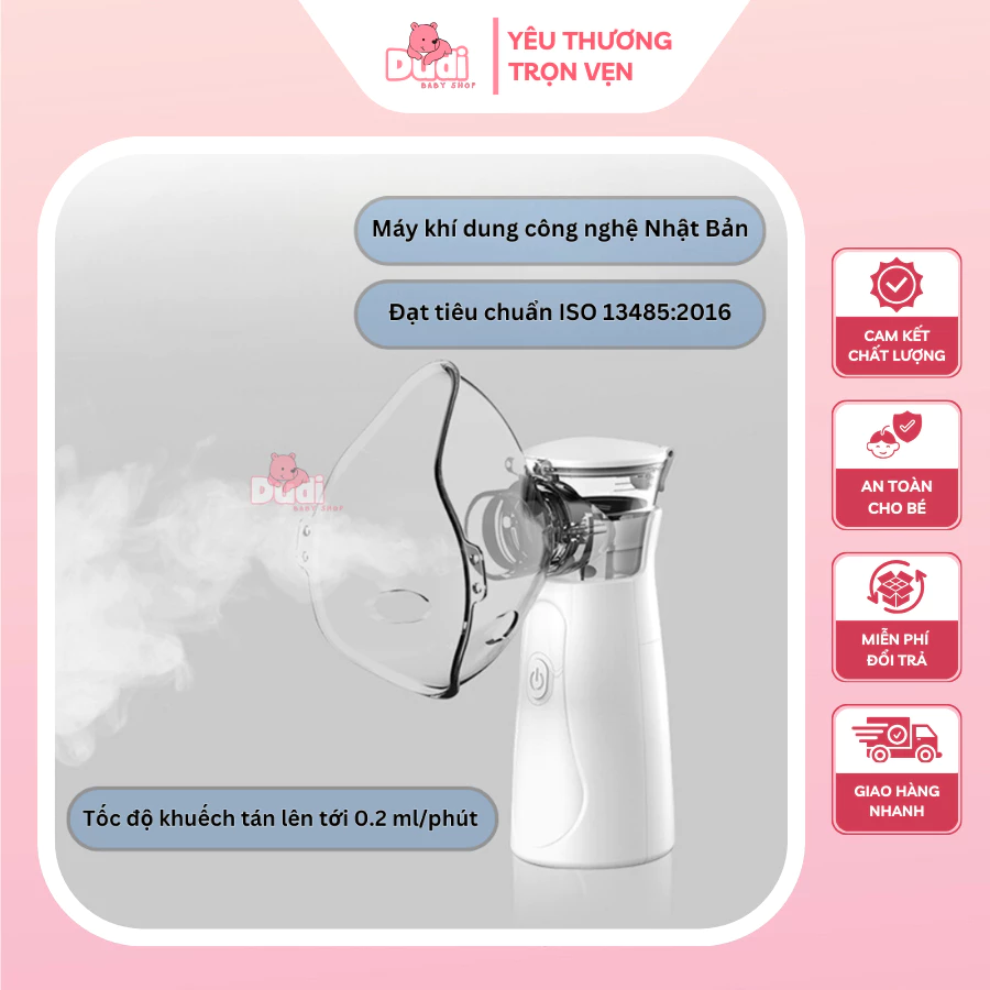 Máy Khí Dung Máy Xông Mũi Họng Nebulizer Cầm Tay Đa Năng 2 Trong 1 Cho Bé Và Người Lớn