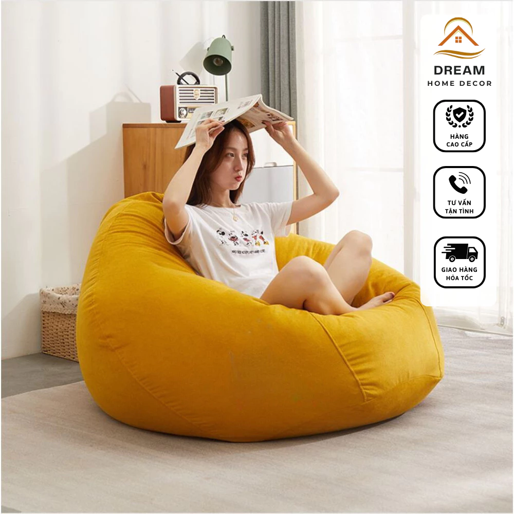 Ghế Lười hạt Xốp Chất Nhung Hàn Cao Cấp giá Rẻ Nhất TPHCM Size S - Đủ màu