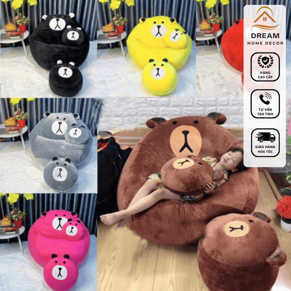 {Hỏa Tốc TPHCM} ghế lười hạt xốp siêu dễ thương