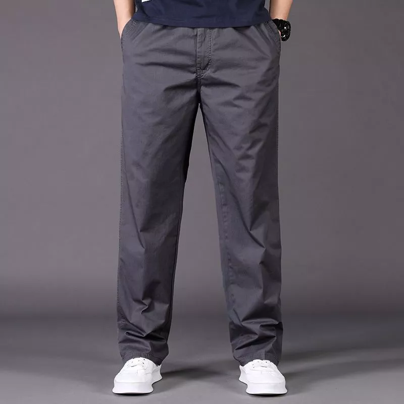 Quần Kaki Nam KENZA FASHION, Quần Nam Dài, Cạp Chun Ống Rộng, Có Khóa Kéo Trước, Đủ Size 45-120kg