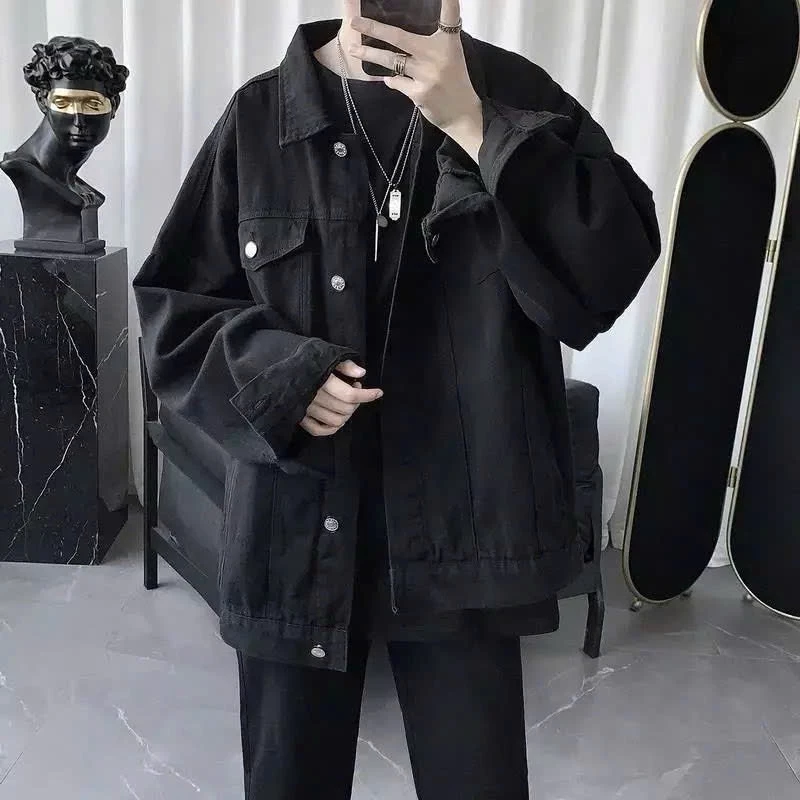 Áo khoác jeans đenim form rộng trơn HIBILI XESINU