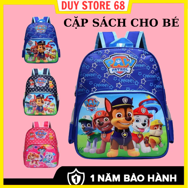 Balo siêu nhẹ ba lô cặp Đi Học đội chó cứu hộ Cho Bé trai bé gái học mầm non mẫu giáo , từ 1-7 tuổi