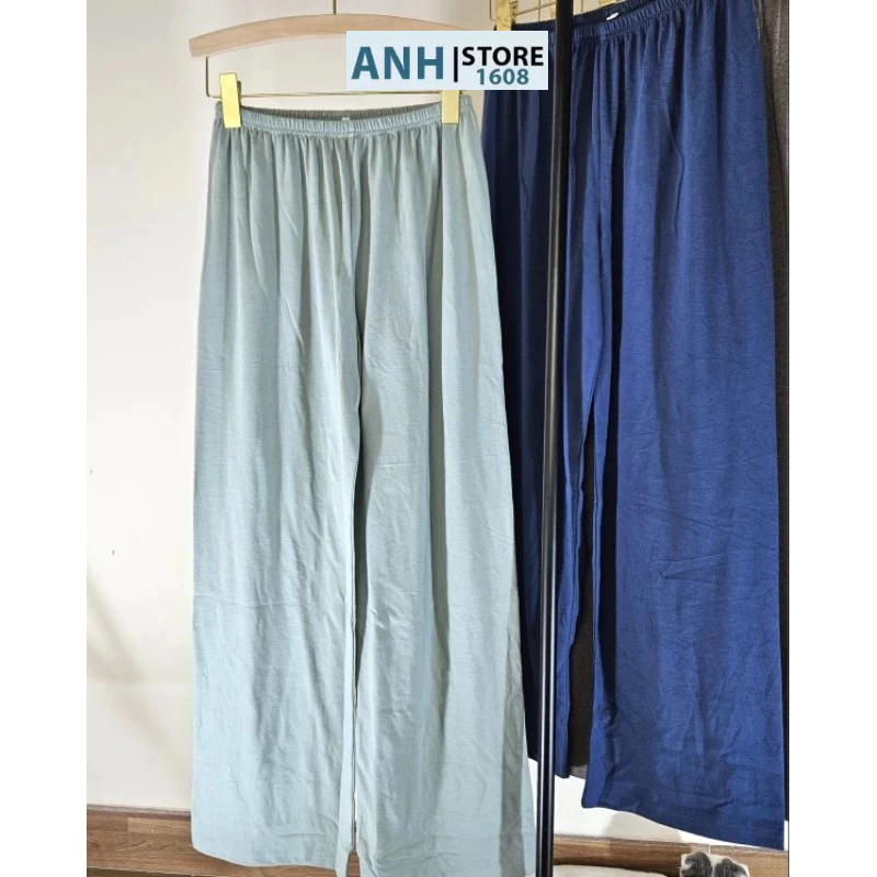 Quần DÀI nữ mặc ngủ siêu rẻ chất cotton lụa mềm mại, phom suông không túi ANHSTORE, quần dài nữ mặc ngủ cotton ống suông