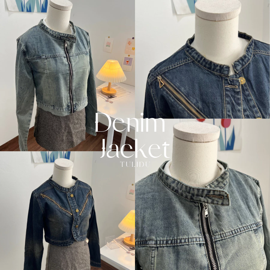 Áo Khoác Jean "Denim Jacket" 𝐓𝐮𝐥𝐢𝐝𝐮 Áo Bò Nữ Dáng Ngắn Thời Trang