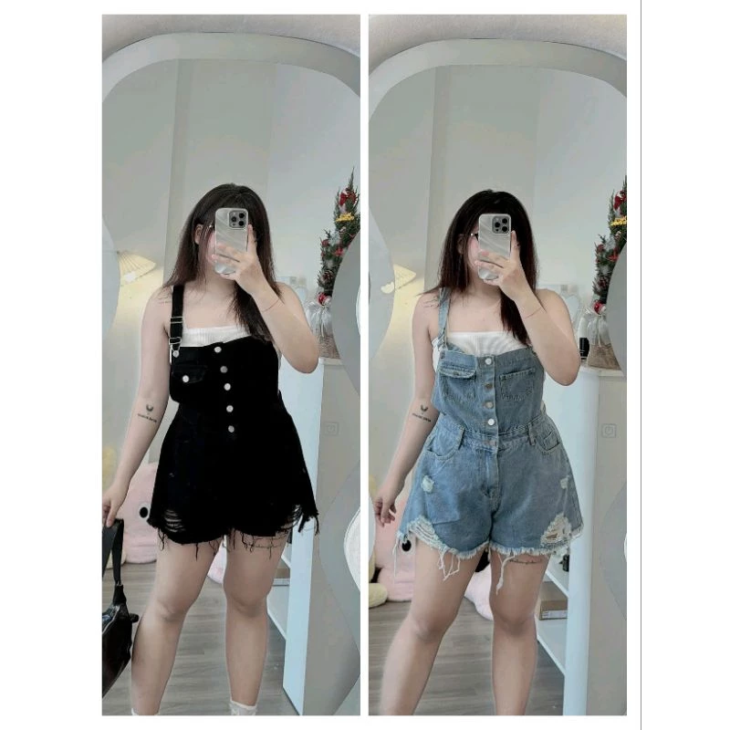 [Bigsize 60_90Kg] quần yếm jean bigsize