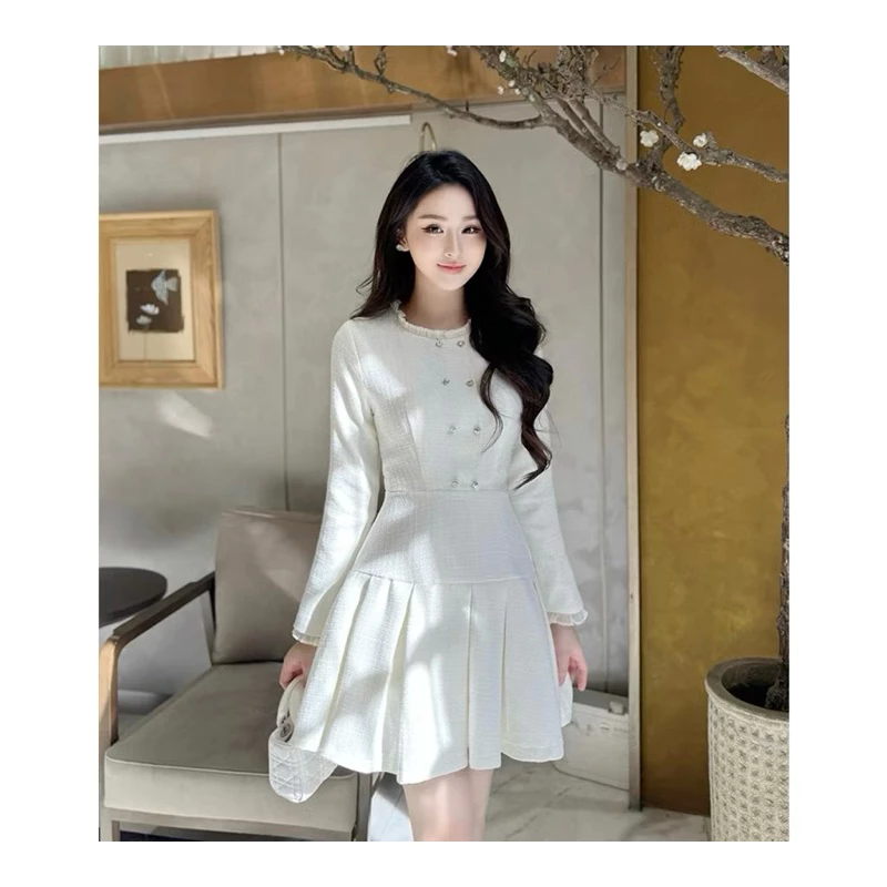 váy dạ tweed thiết kế 2 lớp v109