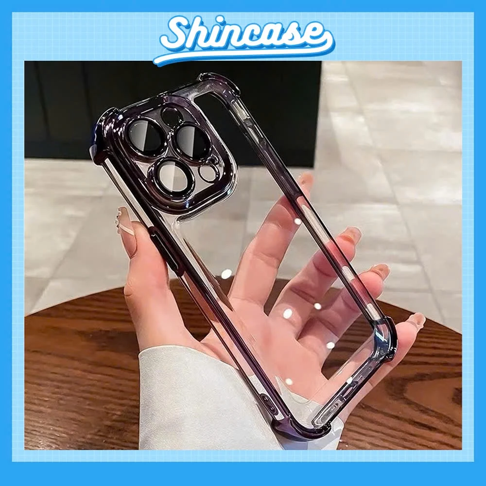 Ốp Lưng iPhone TPU Mạ Viền Kim Loại 4 Góc Chống Sốc, Bảo Vệ Camera - iP 7/8/X/XS/11/12/13/14/15/16/17/Plus/Pro/Max/Air