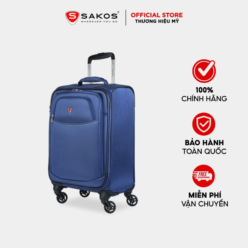 Vali Kéo Vải Du Lịch SAKOS SPAZIO 4.5 - Size XS (18inch)/ Xách Tay (Cabin) - Khóa TSA - Chống Thấm, Trượt Nước
