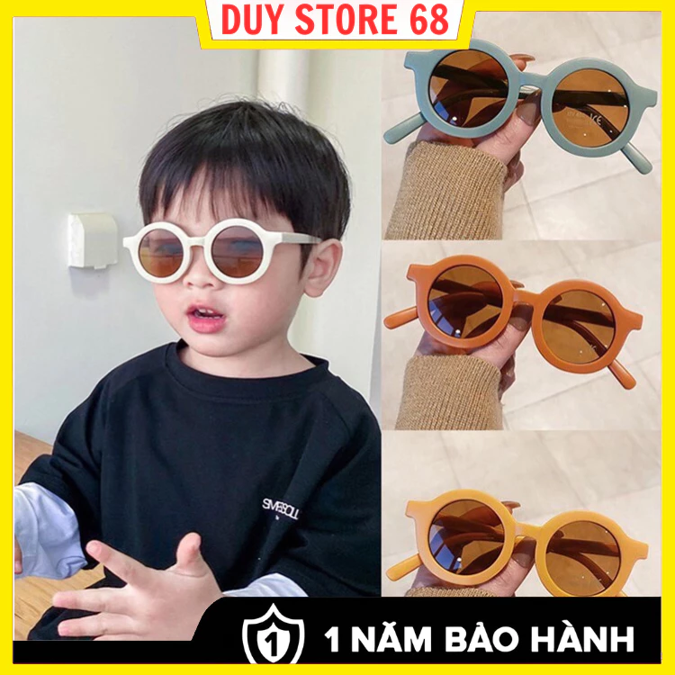 Kính Râm Trẻ Em Tròn Mờ , Kính Mát Trẻ Em, Gọng Tròn Thích Hợp Cho Bé 1-8 Tuổi, đi Biển , Đi Đường