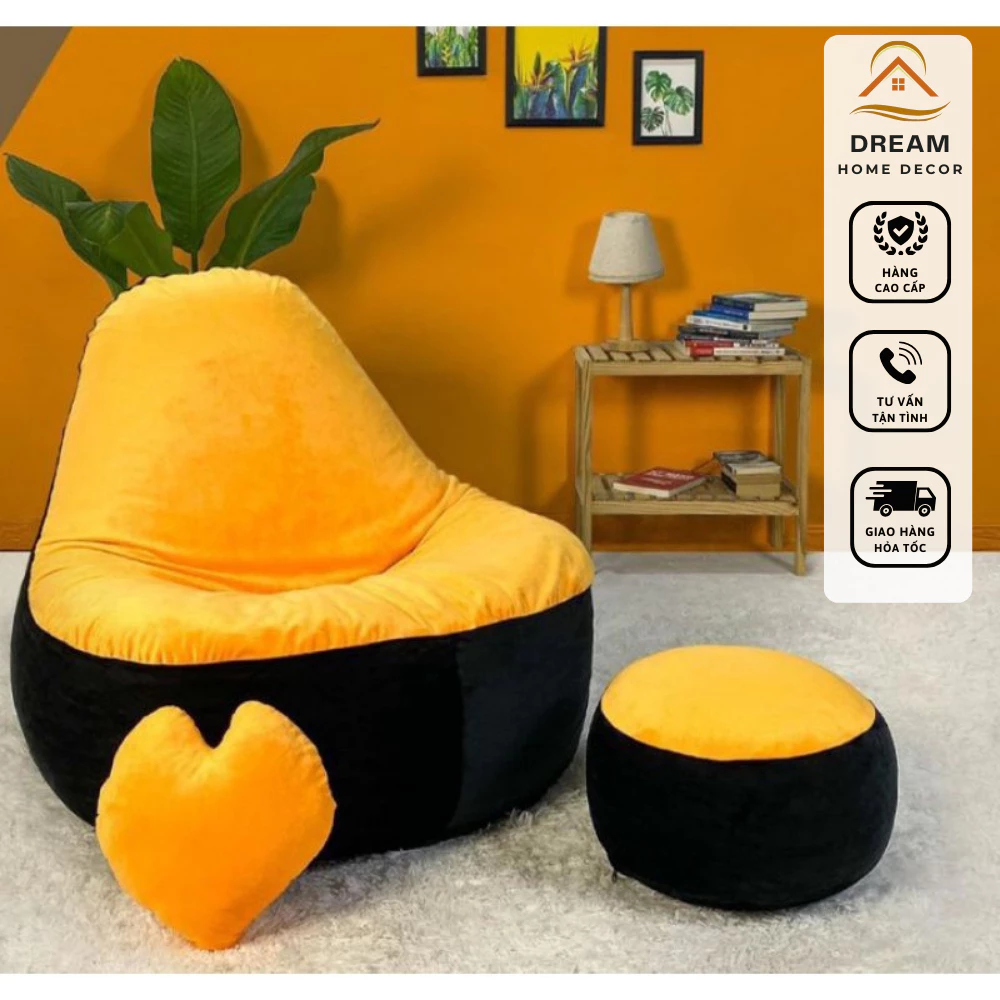 {Hỏa Tốc } Ghế lười hạt xốp quả lê size L để đọc sách, xem phim cho gia đình