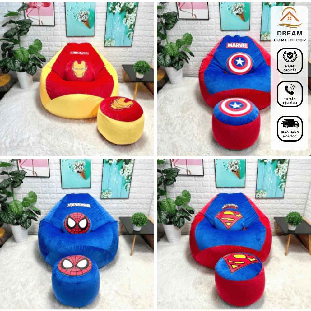 [Hỏa Tốc ] Ghế lười hạt xốp siêu nhân dành cho các bạn trai năng động( chỉ gồm ghế lớn)