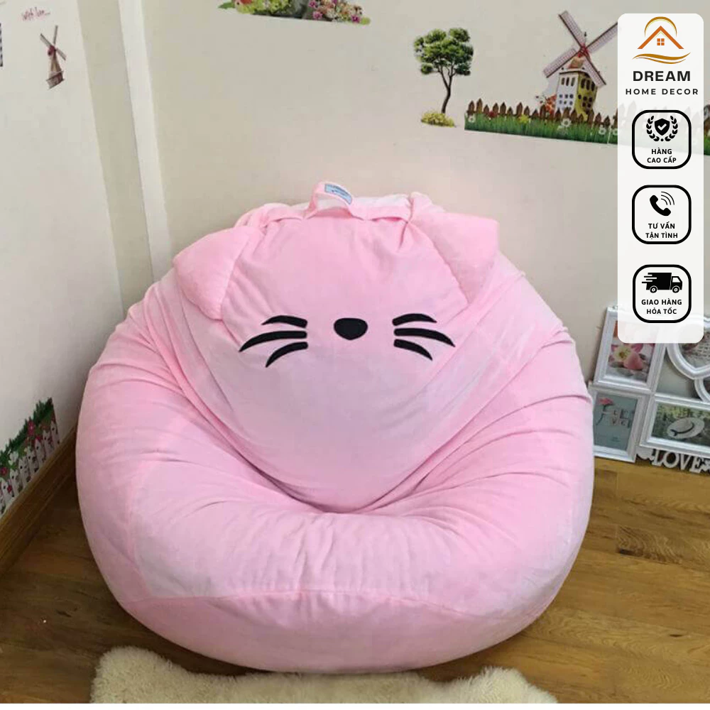 { Hỏa Tốc } Sale ghế lười hạt xốp, gối đọc sách,hạt xốp họa tiết mèo cưng