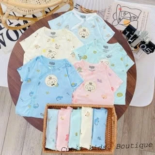 (3-9kg) Bộ cộc tay xuân hè chất pettit cúc chéo cao cấp cho bé sơ sinh, bé trai, bé gái