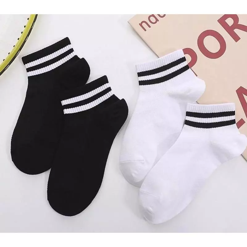 Combo 10 Đôi Tất Cổ Cao Mắt Cá Chân Unisex , Tất 3 Sọc Nam Nữ Thoáng khí, Khử Mùi Đi Bốn Mùa-Bách Hóa GiayDep. Store