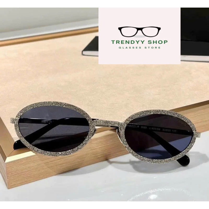 Kính mắt Trời Trang - GỌNG OVAL -CHUẨN HÀNG AUTH-  hàng siêu đẹp chụp ảnh tết (tặng Bao da )