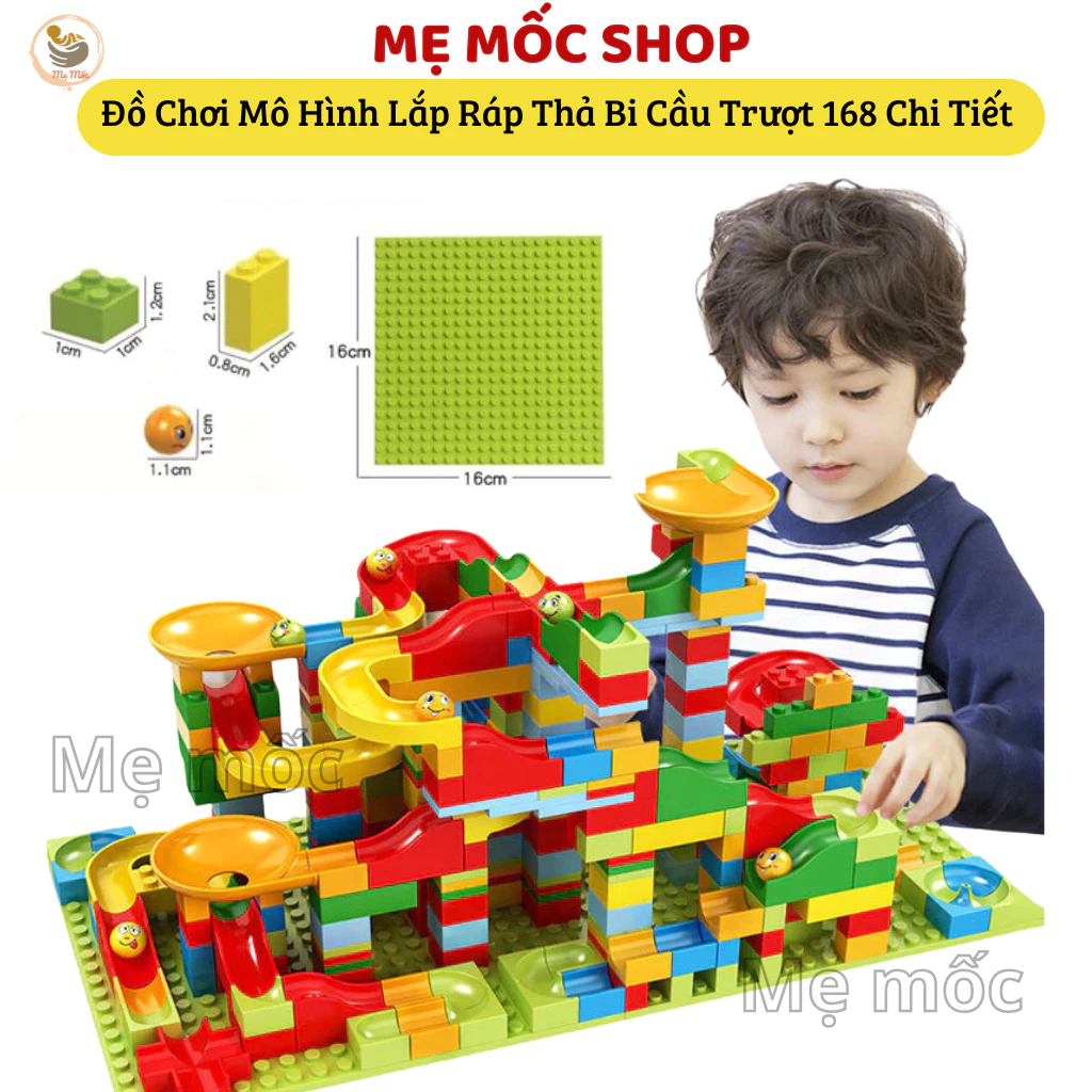 Mô Hình Lắp Ráp Thả Bi Cầu Trượt 168 Chi Tiết Cho Bé Phát Triển Trí Tuệ Shop Mẹ Mốc Nhựa ABS An Toàn