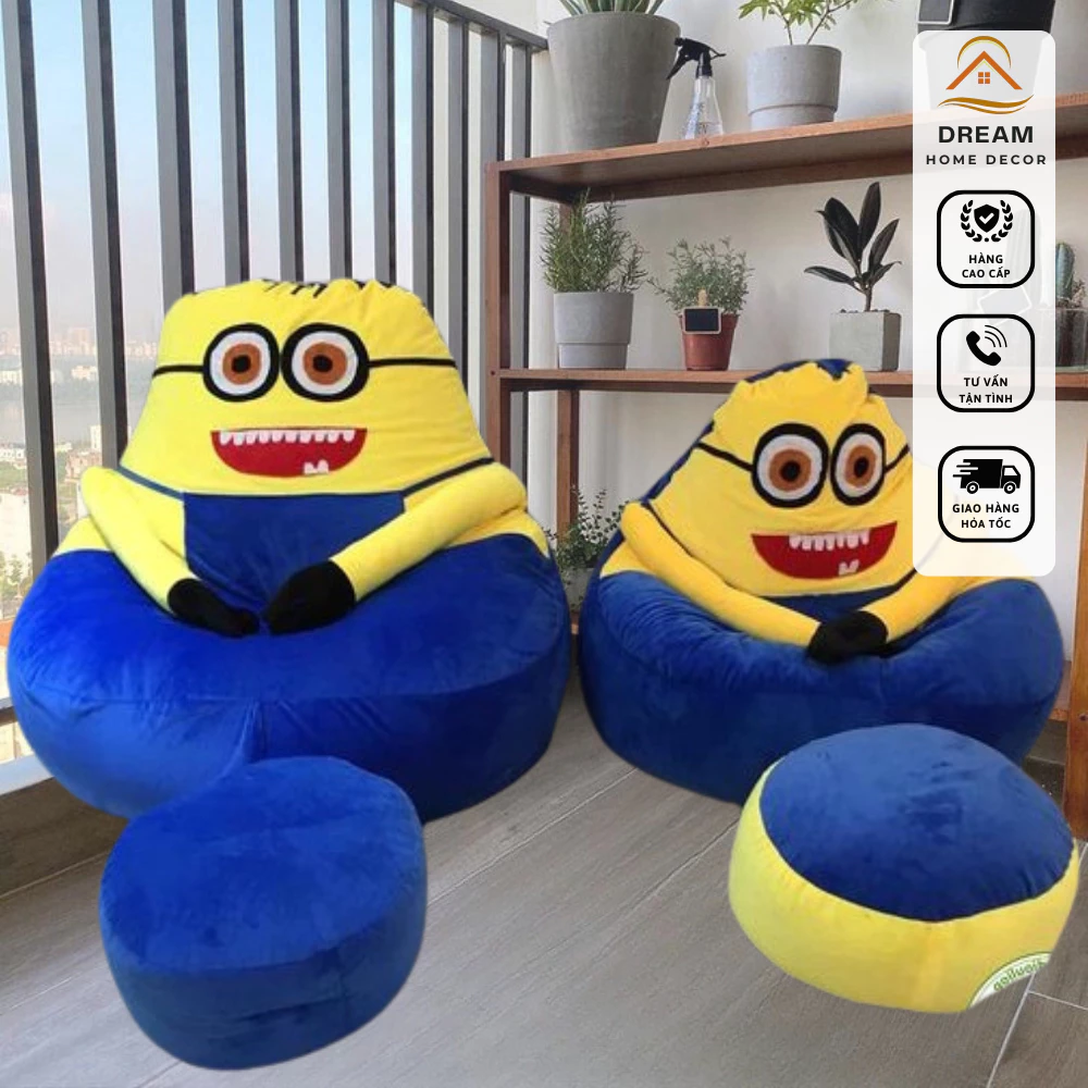 Ghế Lười hạt Xốp Minion siêu dễ thương cho các bé