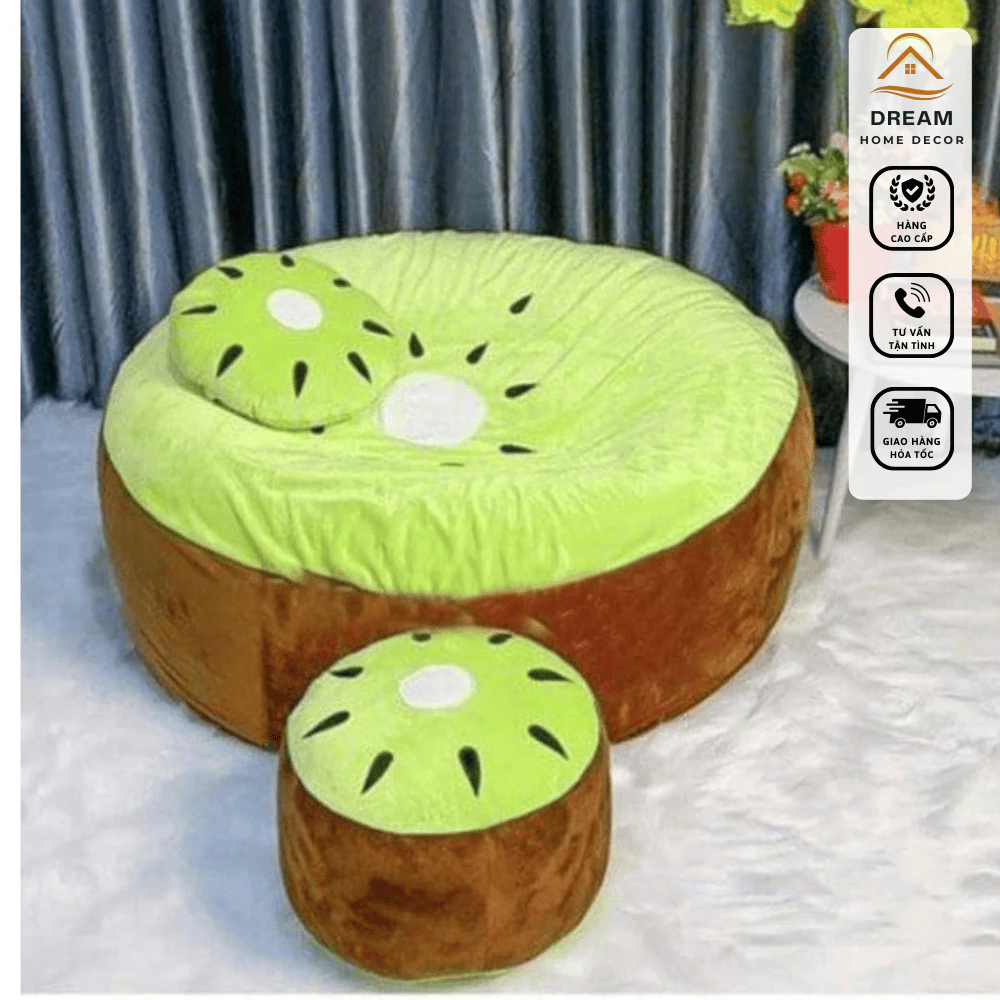 { Hỏa Tốc }Ghế lười hạt xốp kiwi xanh tô điểm cho ngôi nhà thêm xinh