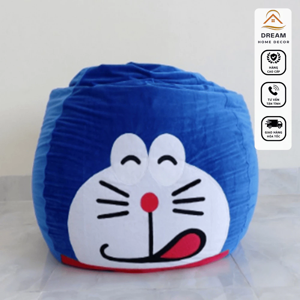 { Hỏa Tốc} ghế lười hạt xốp giúp bé tăng khả năng đọc sách  Doremon - ghế gồm 3 món như hình