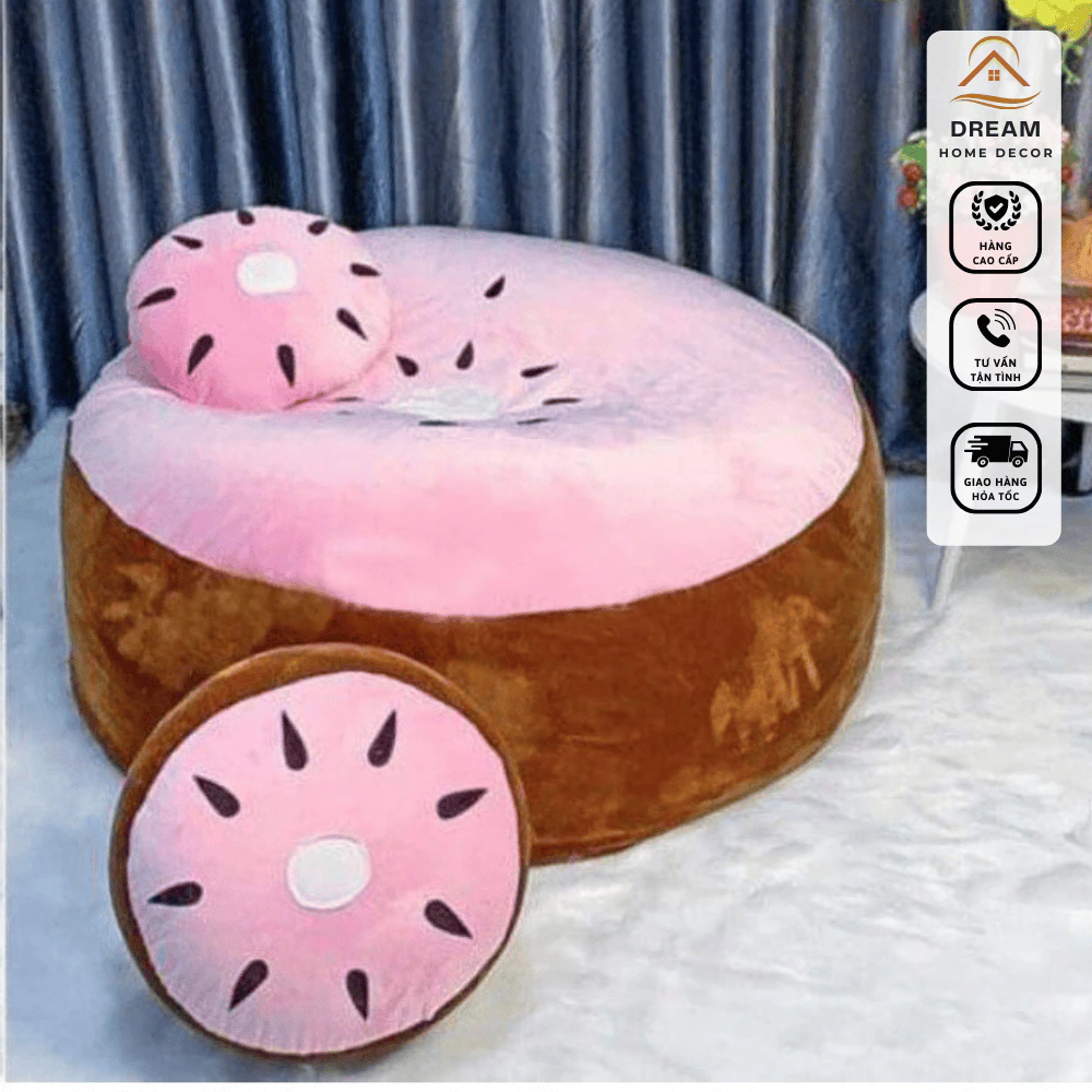 Ghế lười hạt xốp trái dâu dễ thương