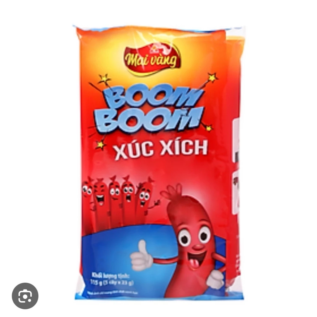 Xúc Xích Tiệt Trùng Boom Boom Vissan 115G (5 cây x 23g) - V151