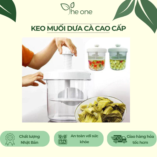 Keo muối dưa Hokori. Nhựa cao cấp không bị axit ăn mòn, có van nén khí tiện dụng. hũ muối dưa cà, hũ keo